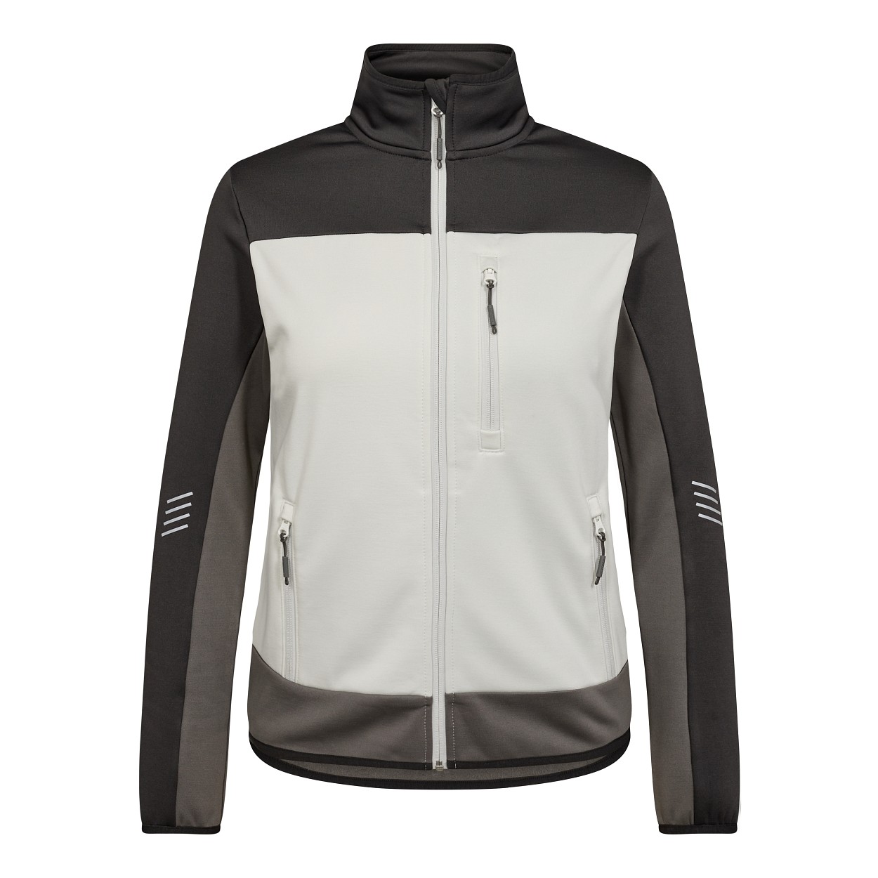 ENGEL Entire Damen Midlayer-Cardigan in Bone White / Anthracite Grey, Größe XS