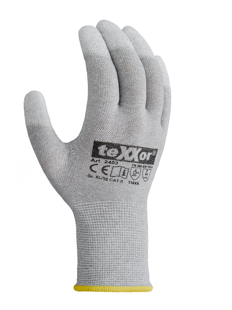 teXXor® Strickhandschuhe ESD 1 in Grau, Größe 6