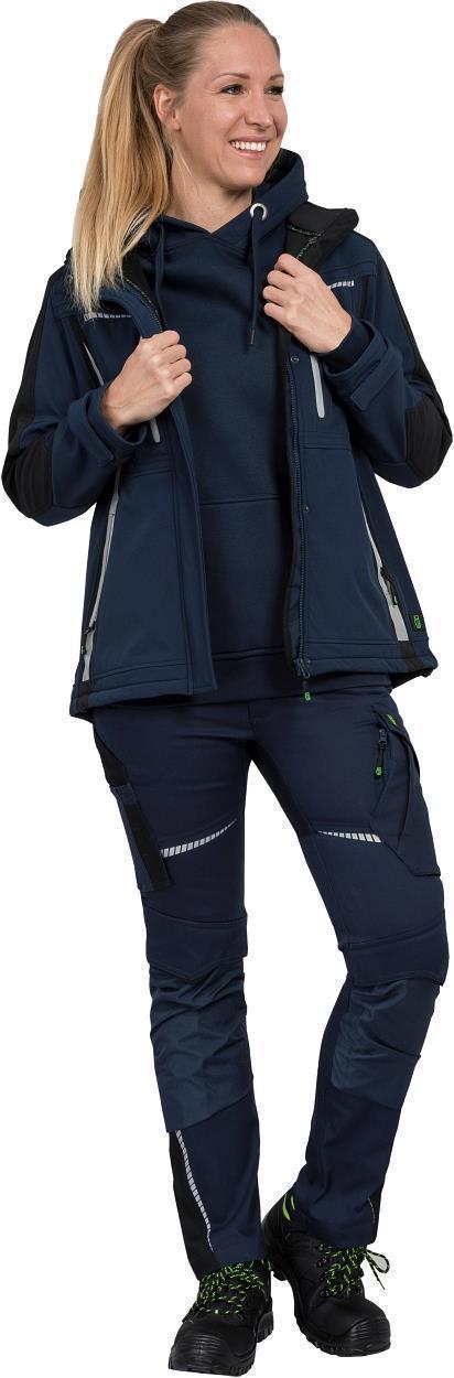 Damen Softshelljacke Flex Line Marine/Schwarz FLXDS, Gr. 52 von Leibwächter