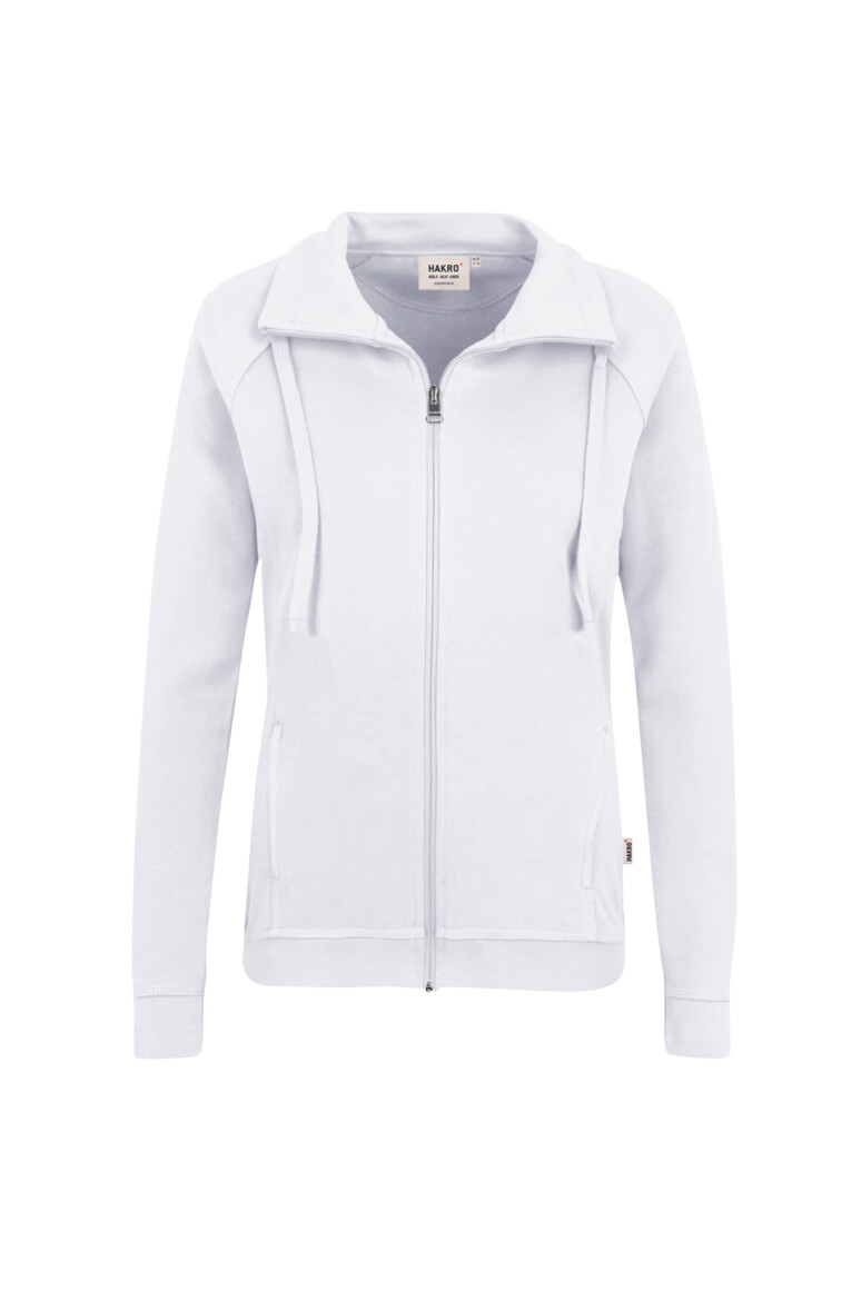 HAKRO 406 Damen Sweatjacke College in Weiß, Größe 3XL