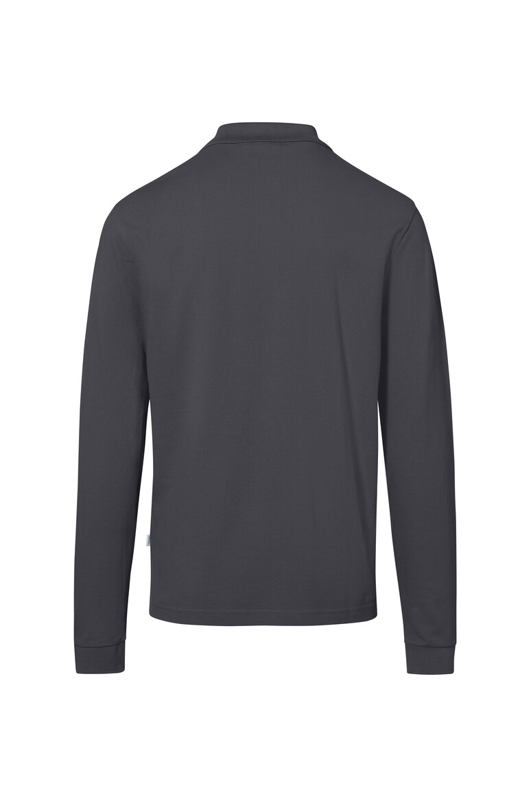 HAKRO 817 Pocket-Longsleeve-Polo MIKRALINAR® ECO in Karbongrau, Größe 6XL