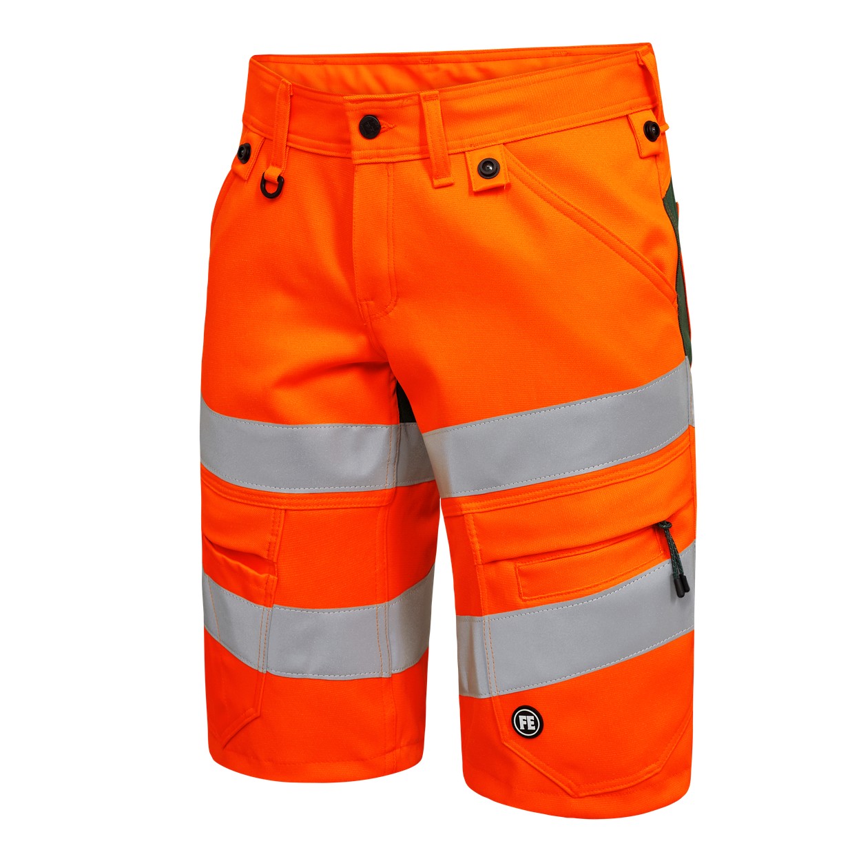 ENGEL Safety Arbeitsshorts mit 2-Wege-Stretch in Orange/Grün, Größe 54