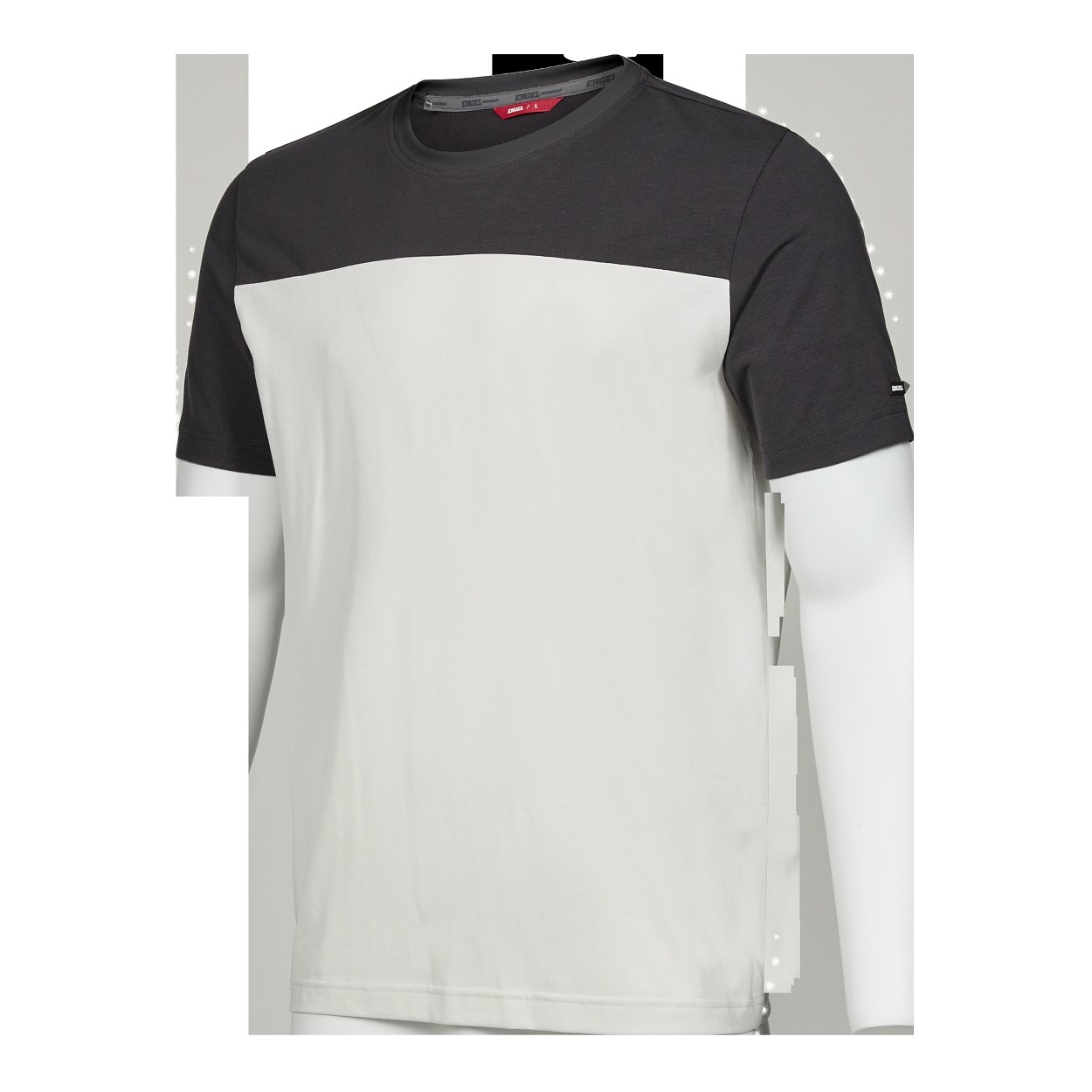 ENGEL Entire T-Shirt in Bone White / Anthracite Grey, Größe XS