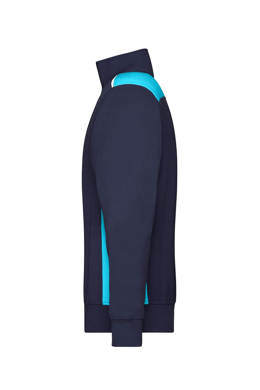 Workwear Half-Zip Sweat - COLOR - "JN868" in Navy/Turquoise, Größe 6XL - Daiber