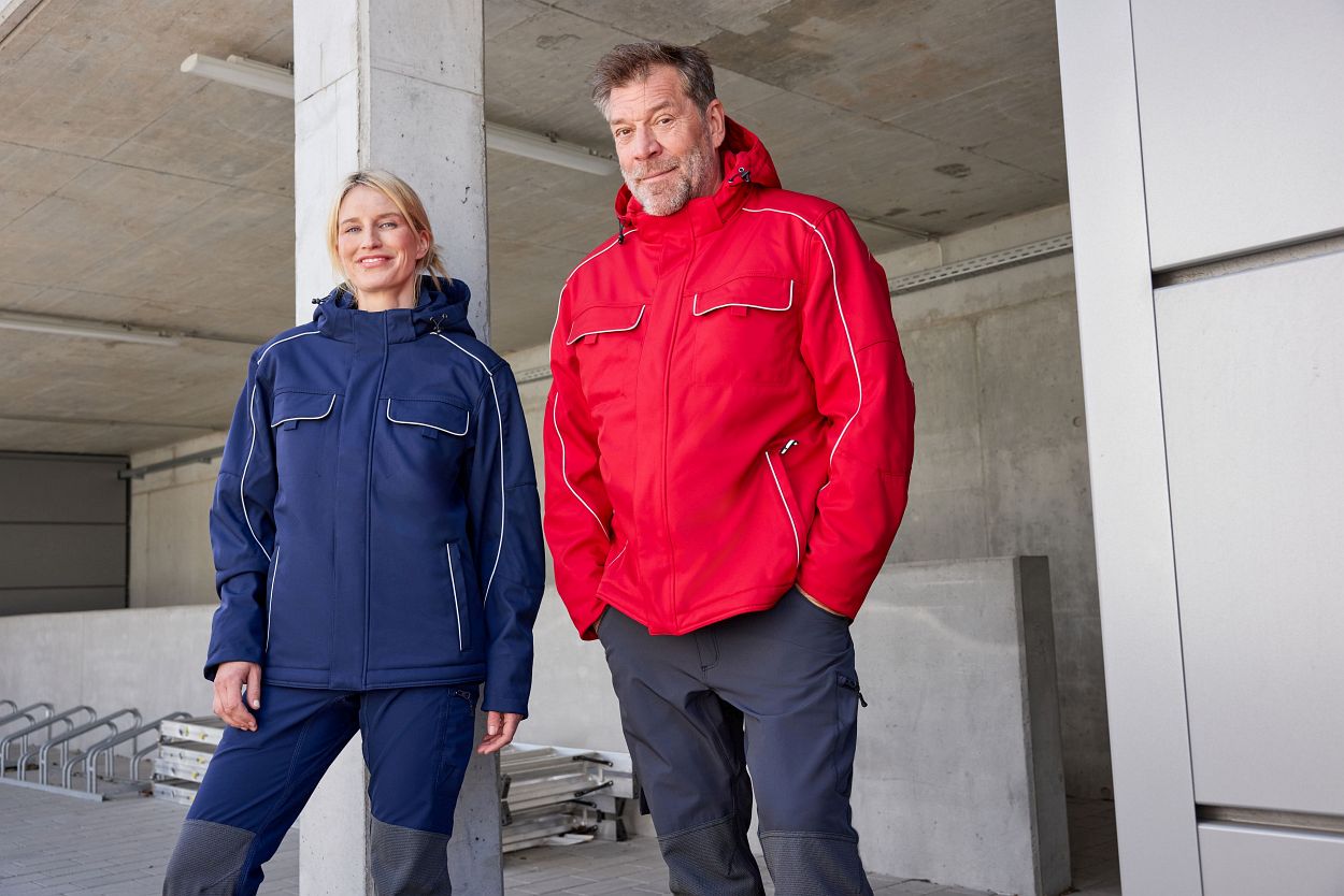 Workwear Softshell Padded Jacket - SOLID - "JN886" in Red, Größe 6XL - Daiber