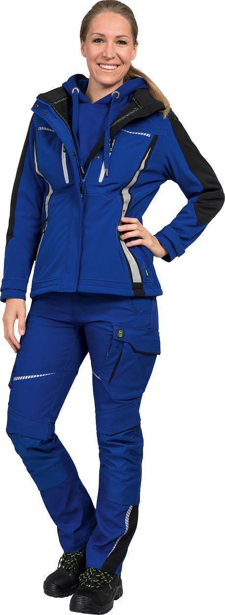 Damen Softshelljacke Flex Line Kornblau/Schwarz FLXDS, Gr. 52 von Leibwächter