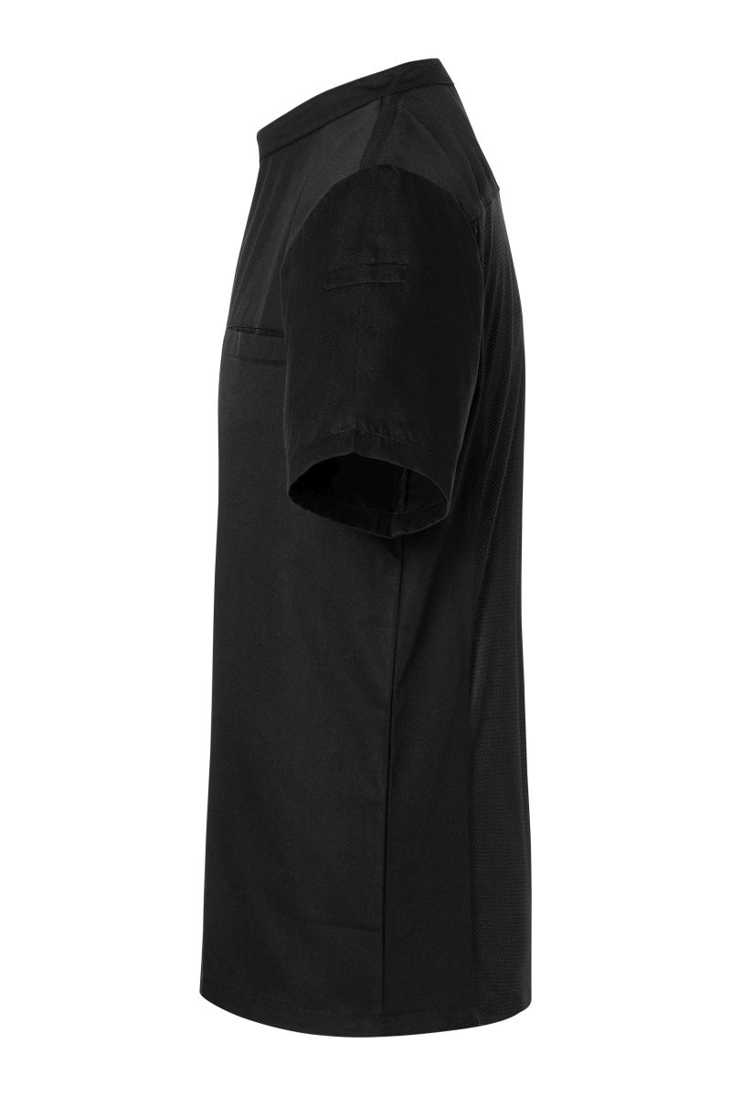 Kurzarm Überwurf-Kochhemd Basic Größe XS in Schwarz von Karlowsky
