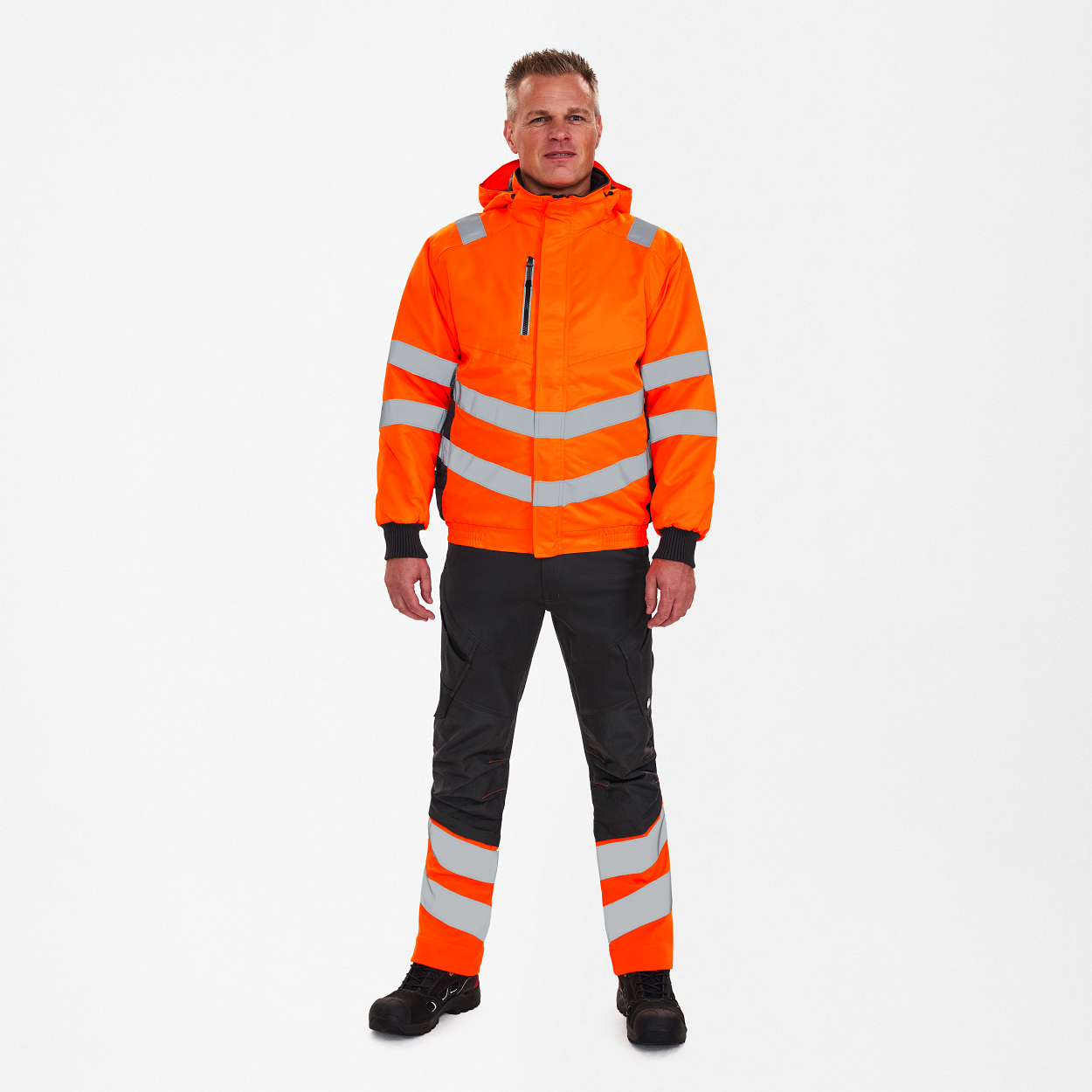 ENGEL Safety Pilotjacke in Orange/Anthrazit Grau, Größe XS