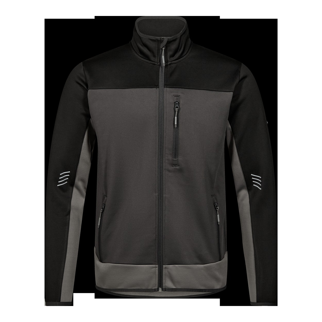 ENGEL Entire Midlayer-Cardigan in Anthrazitgrau/Schwarz, Größe XS