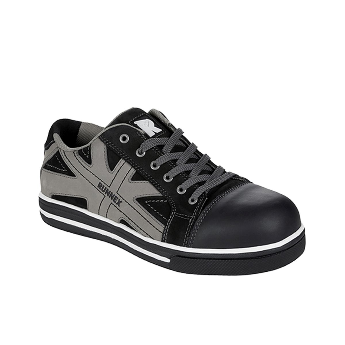 RUNNEX® S3-Sicherheitshalbschuhe SportStar in Schwarz / Grau, Gr. 48