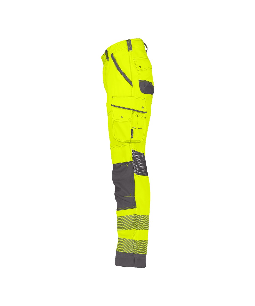 Sommer Warnschutzhose mit Kniepolstertaschen "DASSY® Odessa" in NEONGELB/ZEMENTGRAU, Größe 58 - langer Schritt PESCO70