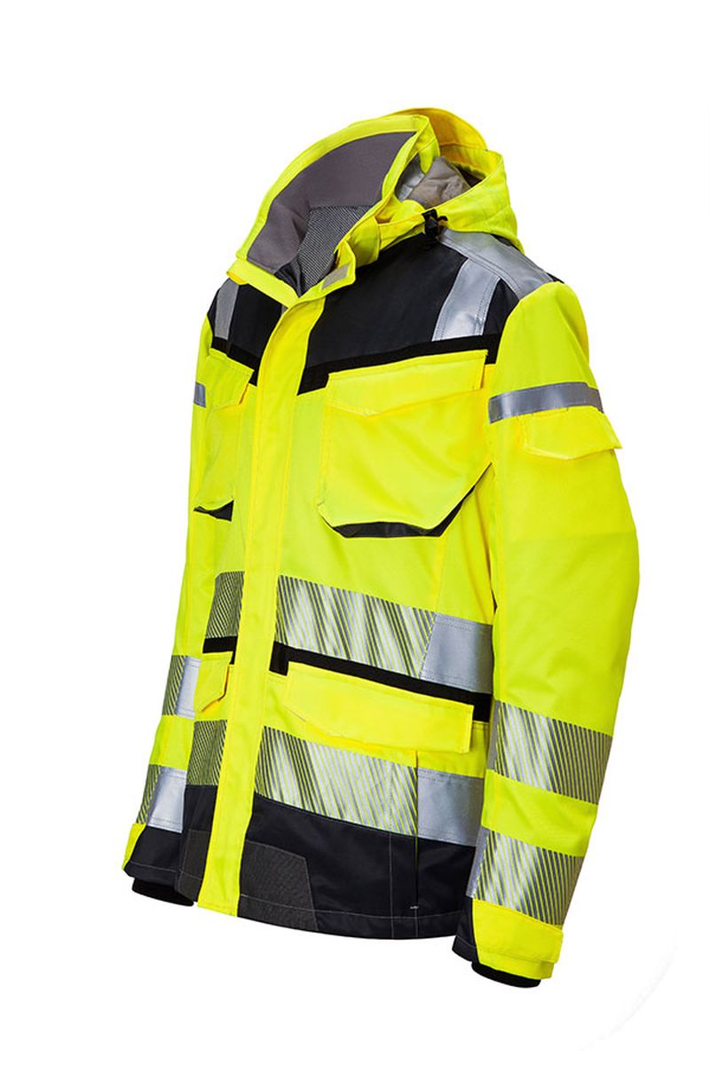 KÜBLER REFLECTIQ Wetterjacke SYMPATEX® PSA 2 KÜBLER REFLECTIQ Wetterjacke SYMPATEX® PSA 2 in Warnrot / Schwarz, Größe 4XL
