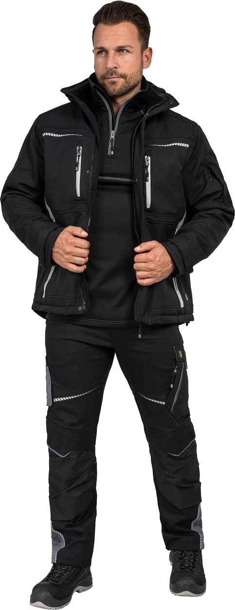 Winter-Softshelljacke Flex Line Schwarz FLEXI, Gr. 2XL von Leibwächter