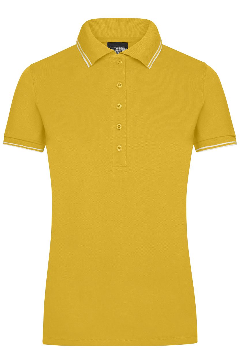 Ladies' Polo "JN985" in Sun-Yellow/White, Größe 2XL - Daiber