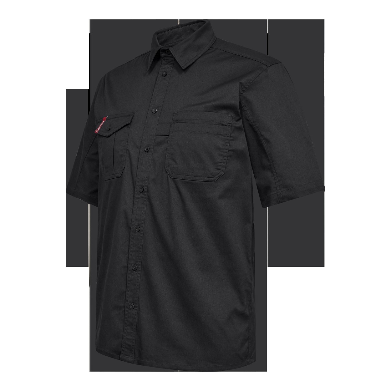 ENGEL Extend kurzärmliges Hemd mit Stretch in Anthrazit Grau, Größe XS