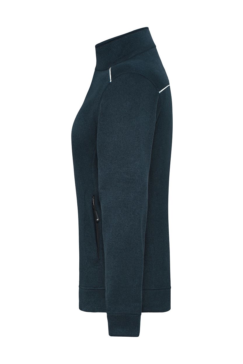 Ladies' Knitted Workwear Fleece Jacket - SOLID - "JN897" in Navy/Navy, Größe 4XL - Daiber
