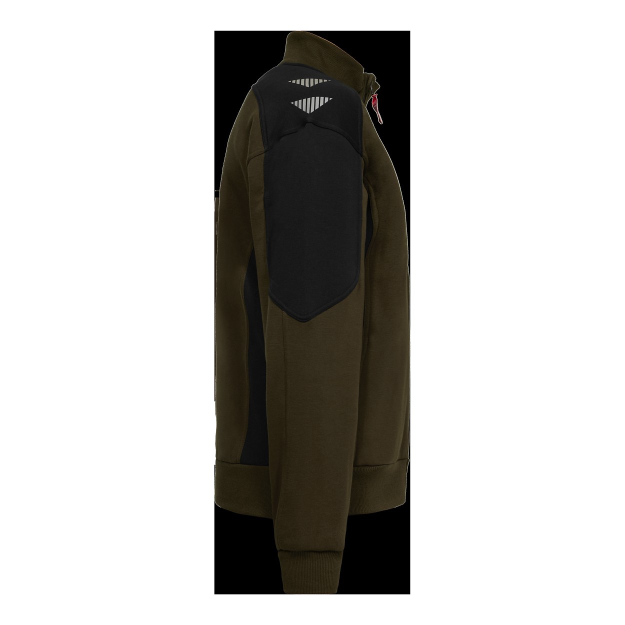 ENGEL Galaxy Sweatcardigan mit Kragen in Forest Green/Schwarz, Größe XS