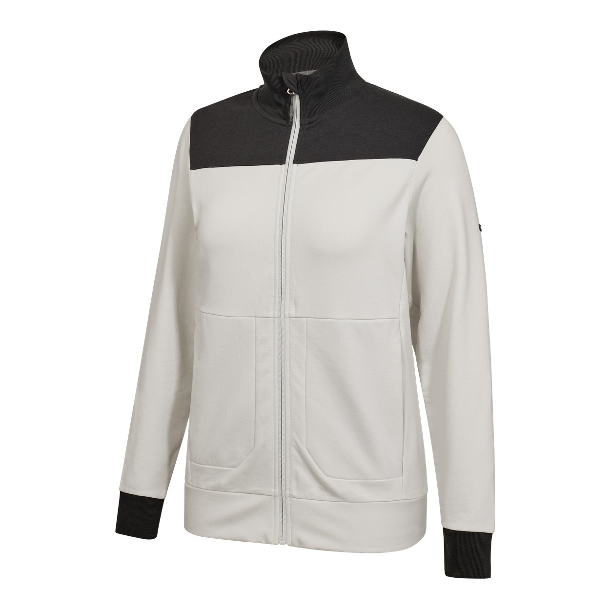 ENGEL Entire Damen Sweatcardigan mit Kragen in Bone White / Anthracite Grey, Größe XS