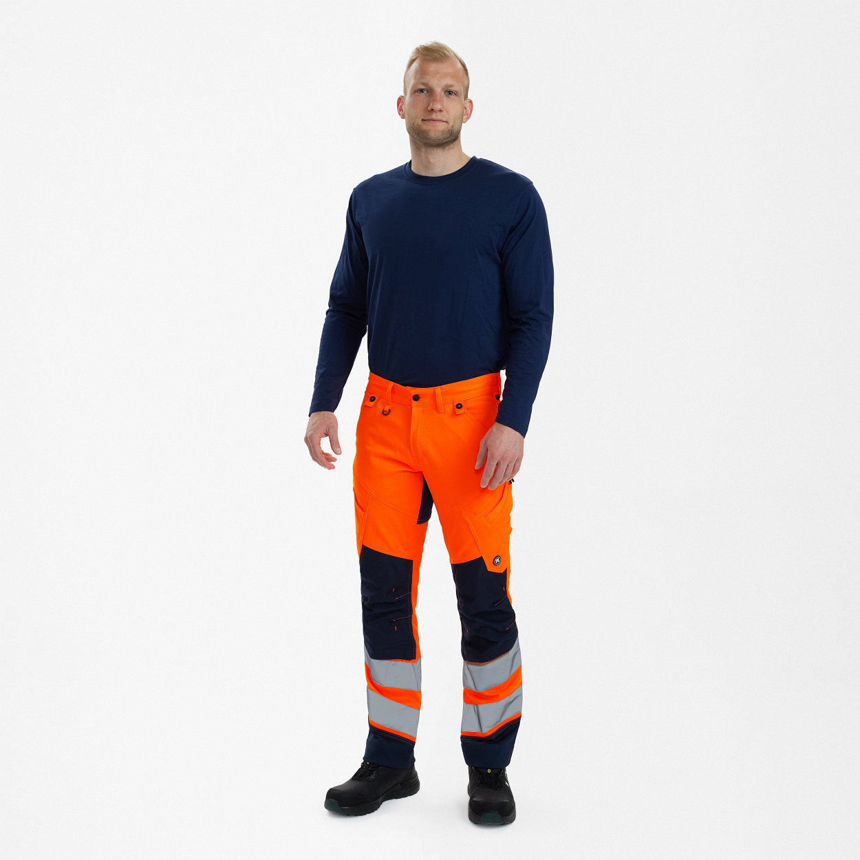 ENGEL Safety Arbeitshose mit 2-Wege-Stretch in Orange/Blue ink, Größe 26