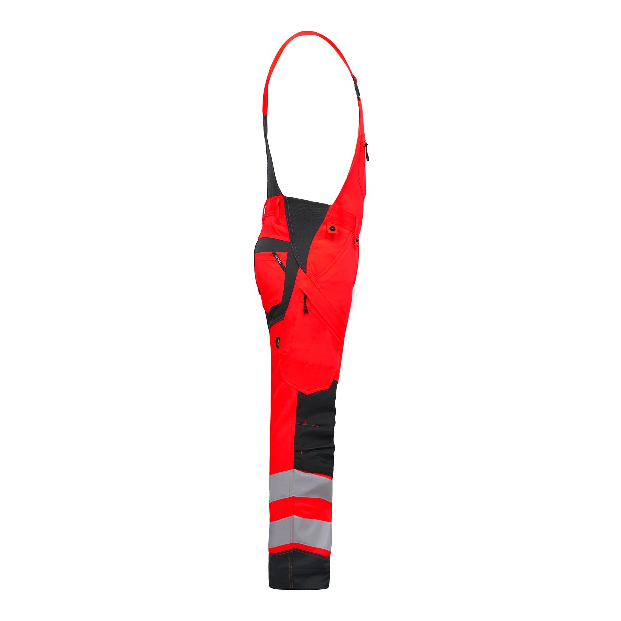 ENGEL Safety Latzhose in Rot/Schwarz, Größe 26