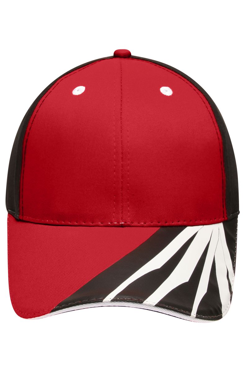 6 Panel Craftsmen Cap - STRONG - in Red / Black / White, Größe one size von myrtle beach