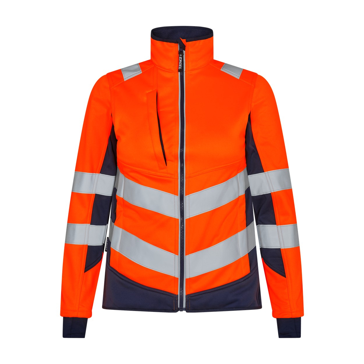 ENGEL Safety Damen Softshelljacke in Orange/Blue ink, Größe XS