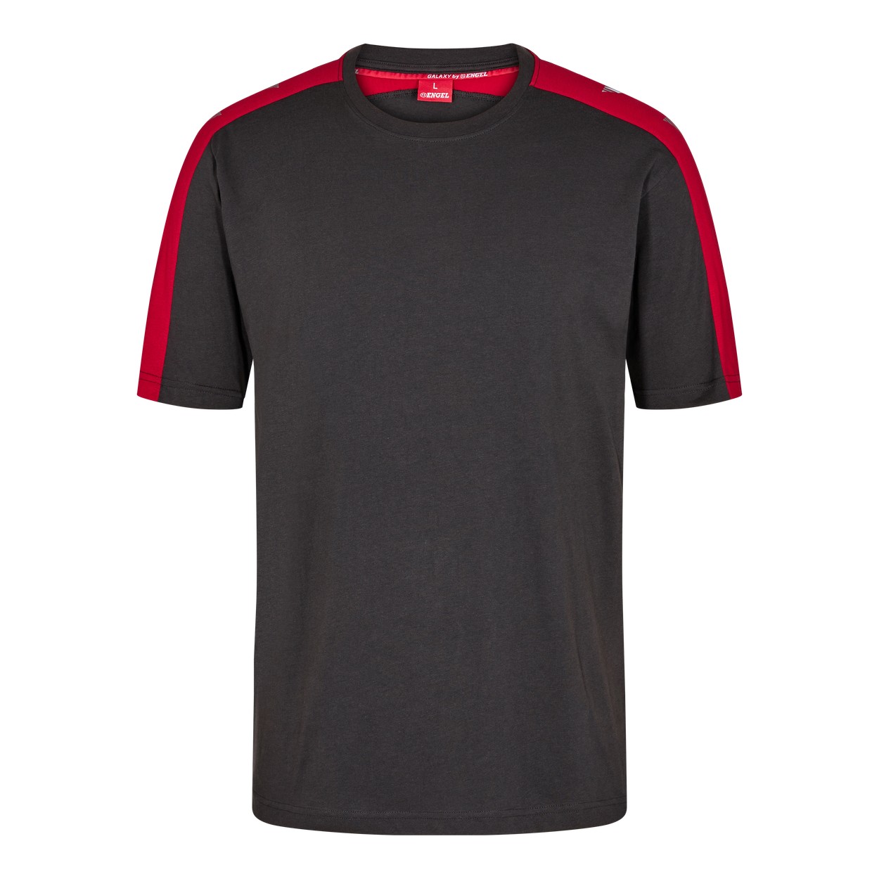 ENGEL Galaxy T-Shirt in Anthrazit Grau/Tomato Red, Größe XS