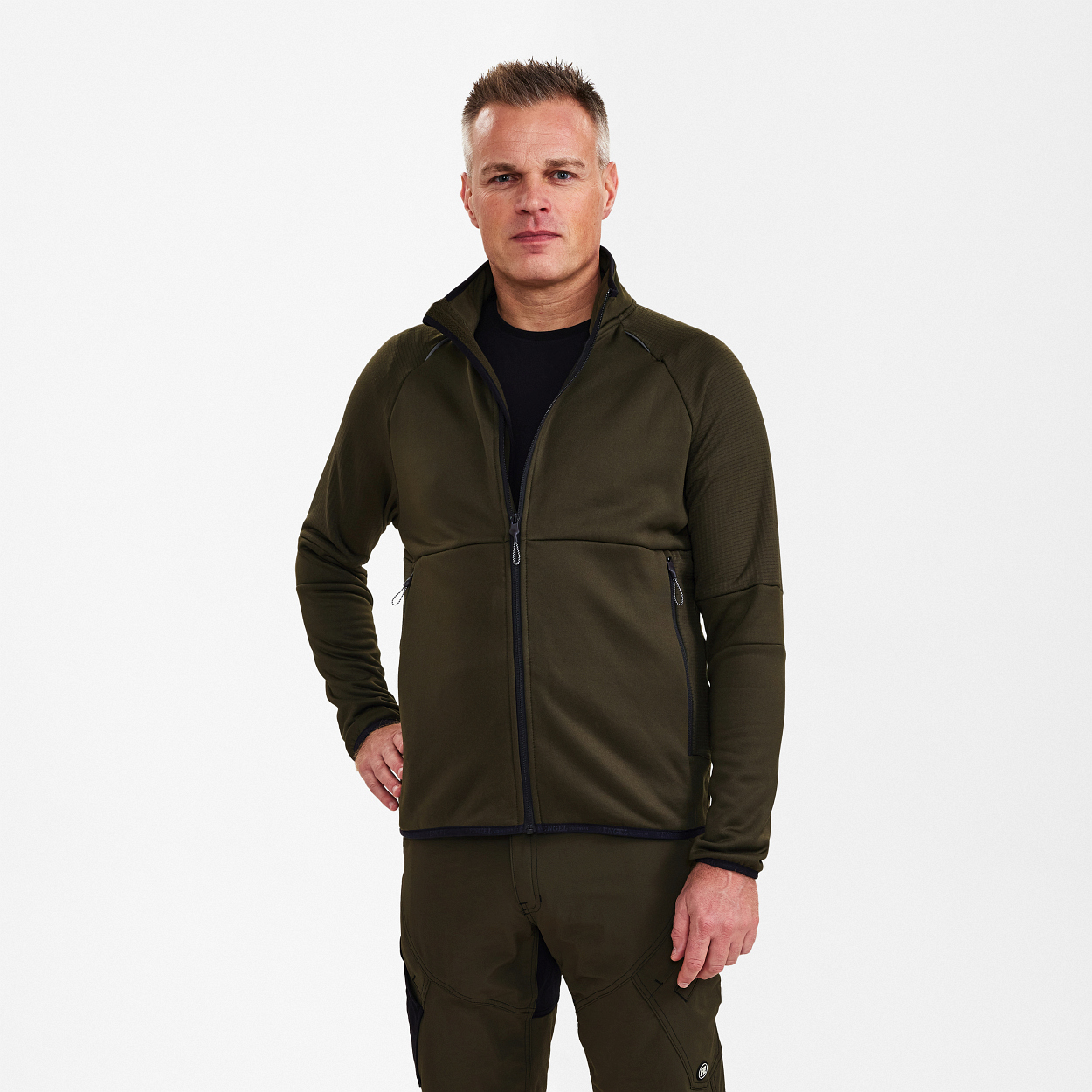 ENGEL X-treme Midlayer-Cardigan in Forest Green, Größe XS
