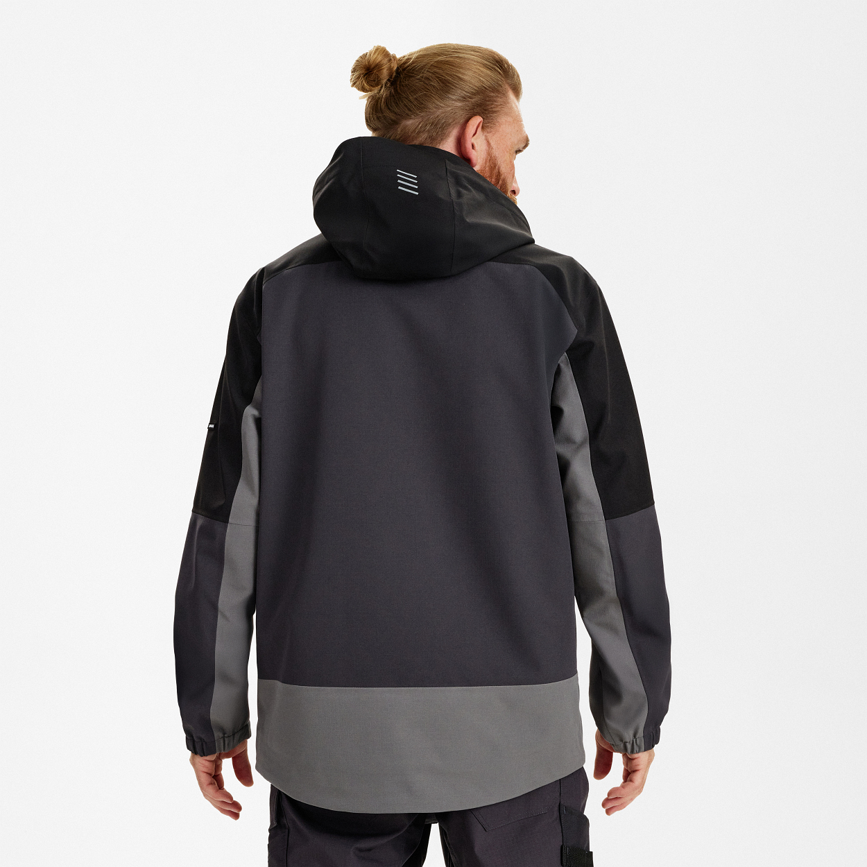 ENGEL Entire Shelljacke in Anthrazitgrau/Schwarz, Größe XS