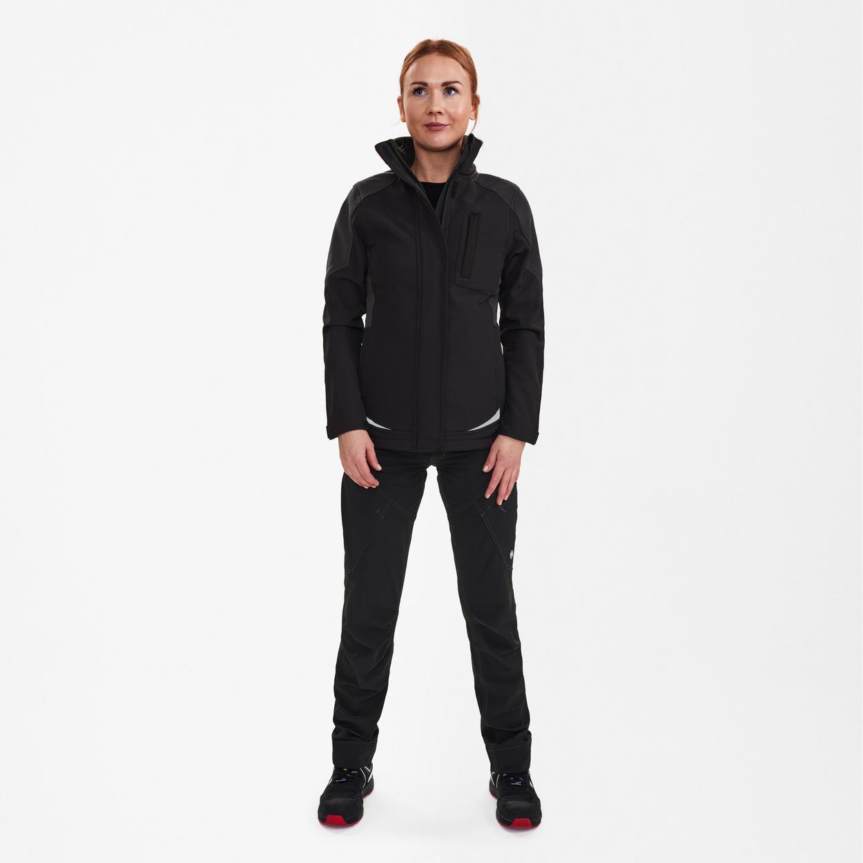 ENGEL Galaxy Damen Softshelljacke in Schwarz/Anthrazit Grau, Größe XS