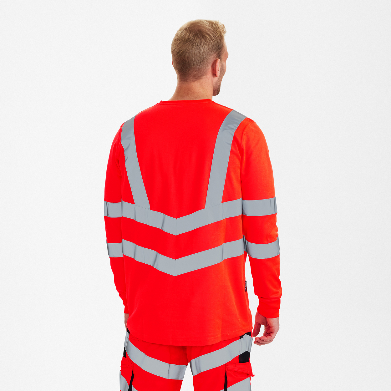 ENGEL Safety Grandad langarm-Shirt in Rot, Größe XS