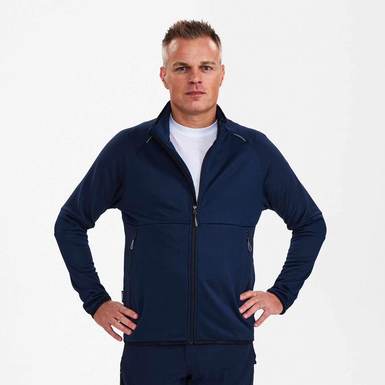 ENGEL X-treme Midlayer-Cardigan in Blue Ink, Größe XS