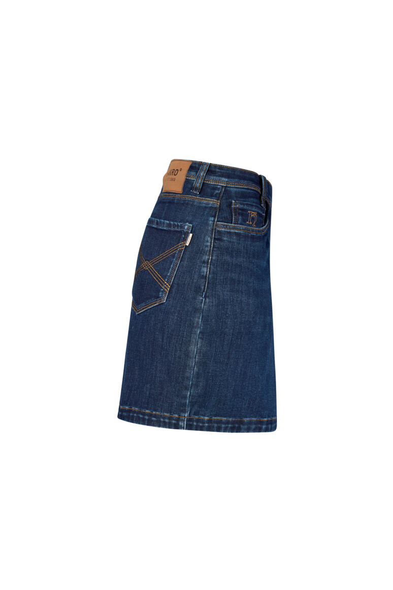 HAKRO 732 DAMEN 5-POCKET-JEANSSKORT X-STRETCH ECO in indigo, Größe 3XL