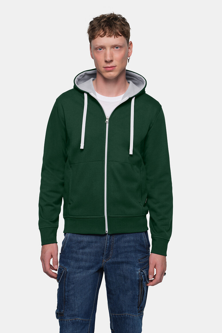 HAKRO 455 Kapuzenjacke Bonded ECO in tanne/silber, Größe 3XL