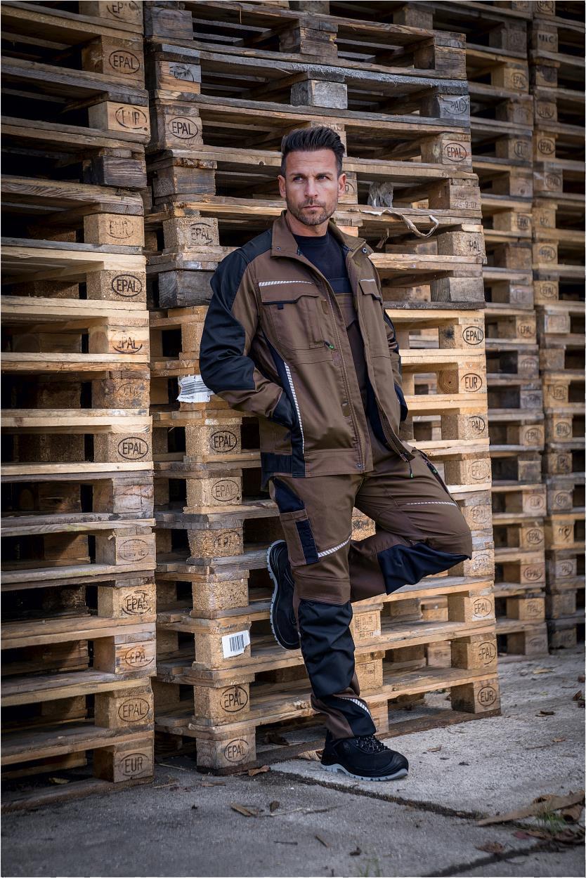 Latzhose Flex Line Haselnuss/Schwarz FLEXL, Gr. 98 von Leibwächter