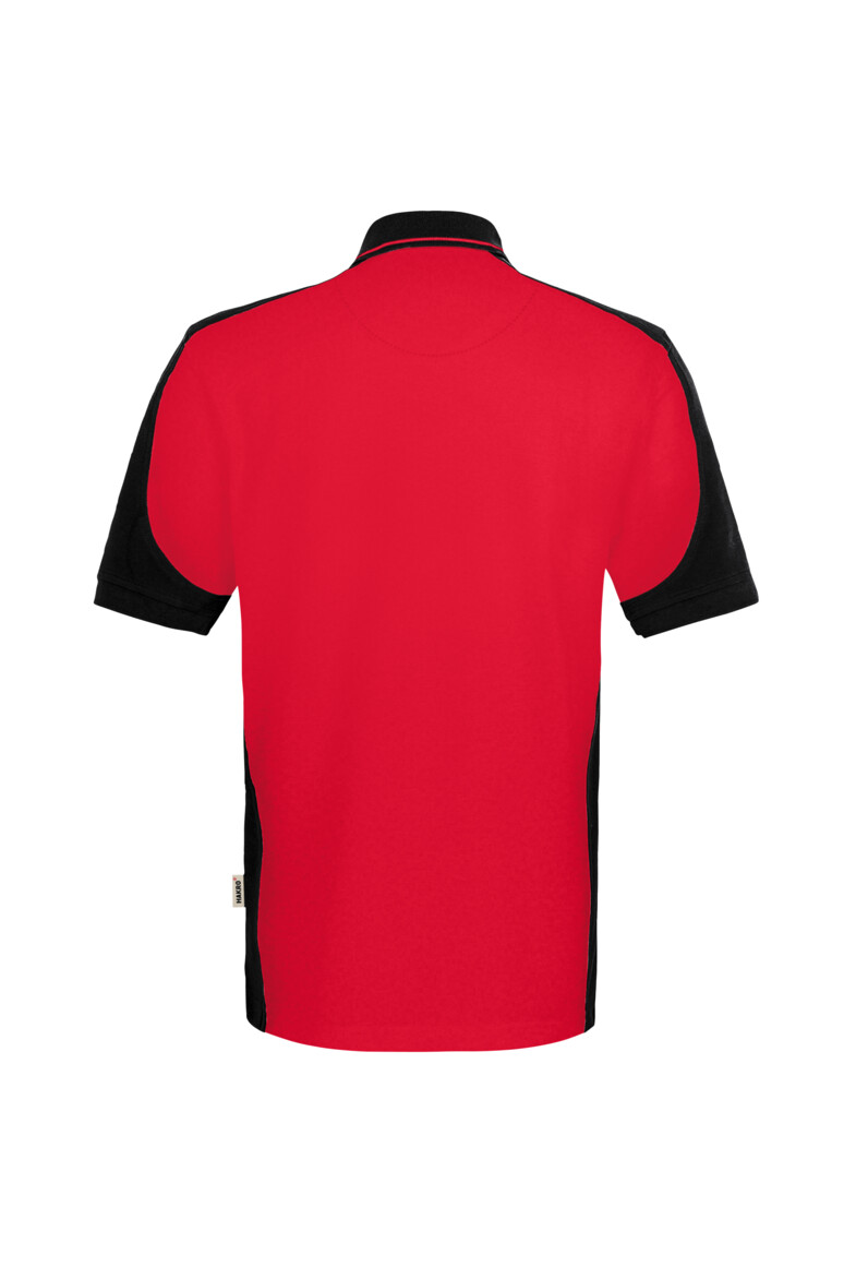 HAKRO 539 Poloshirt Contrast MIKRALINAR® ECO in Rot/Schwarz, Größe 6XL