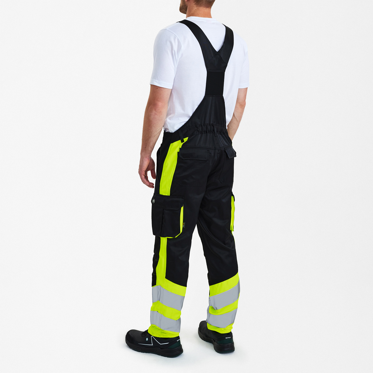 ENGEL Safety Light Latzhose in Schwarz/Gelb, Größe 106