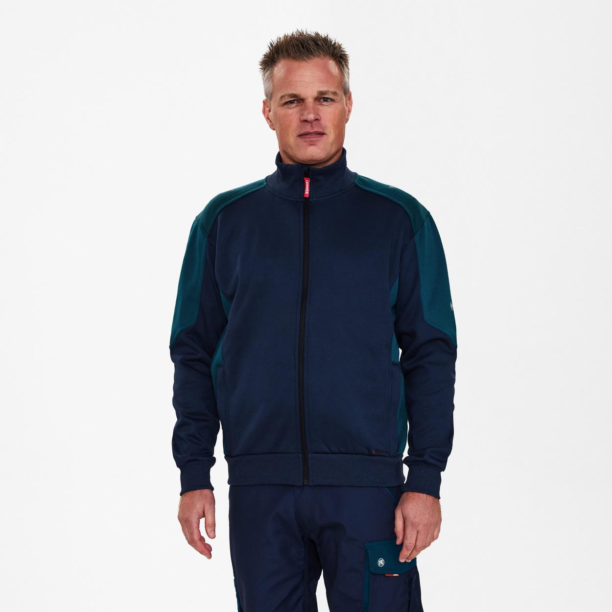 ENGEL Galaxy Sweatcardigan mit Kragen in Blue Ink/Dark Petrol, Größe XS