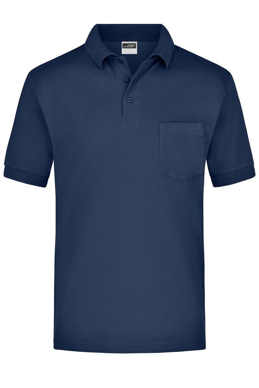 Polo-Piqué Pocket "JN026" in Navy, Größe 3XL - Daiber