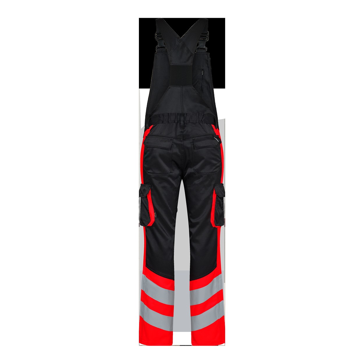 ENGEL Safety Light Latzhose in Schwarz/Rot, Größe 106
