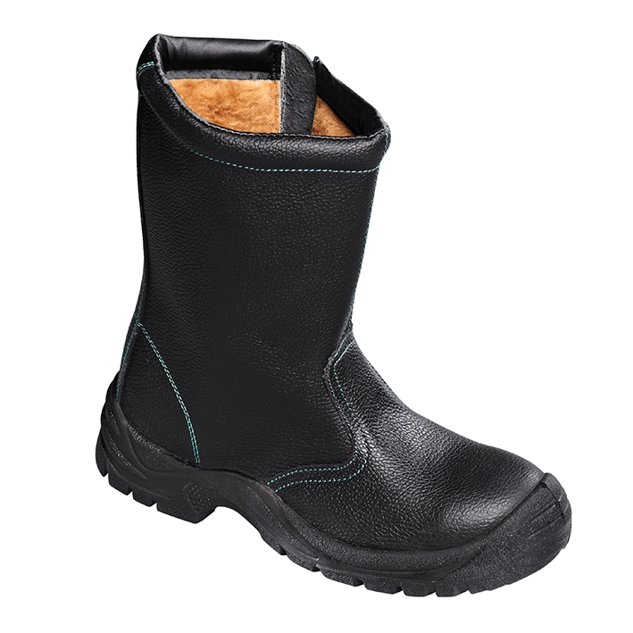 teXXor® S3-Winterreißverschlussstiefel ZIPPER in Schwarz / Grün, Gr. 43