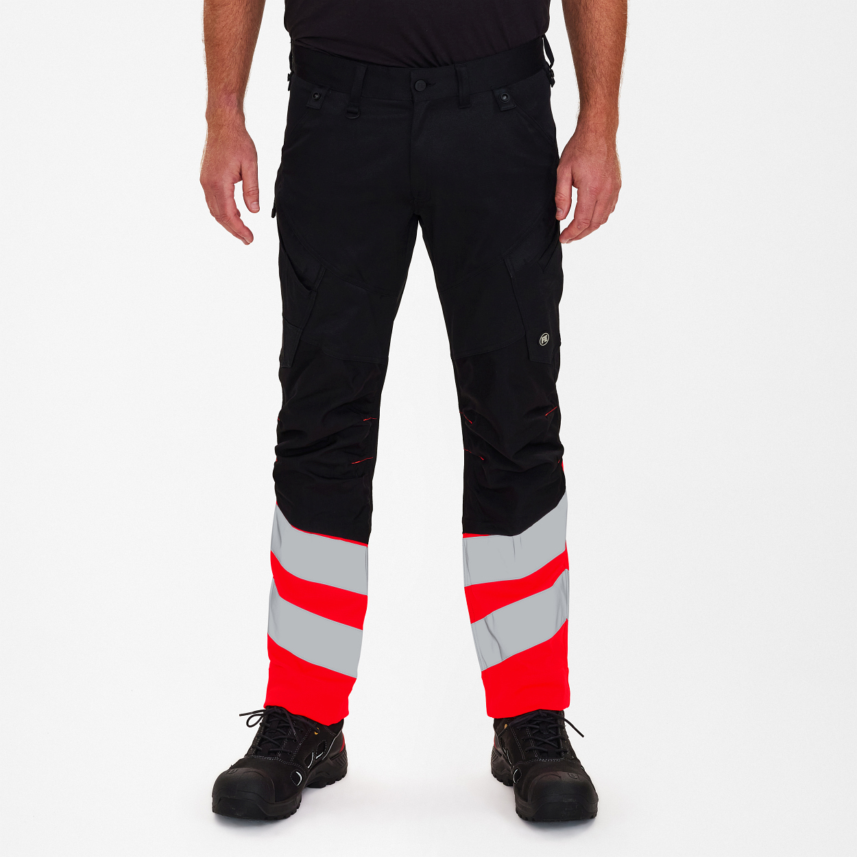 ENGEL Safety Arbeitshose mit 2-Wege-Stretch in Schwarz/Rot, Größe 26