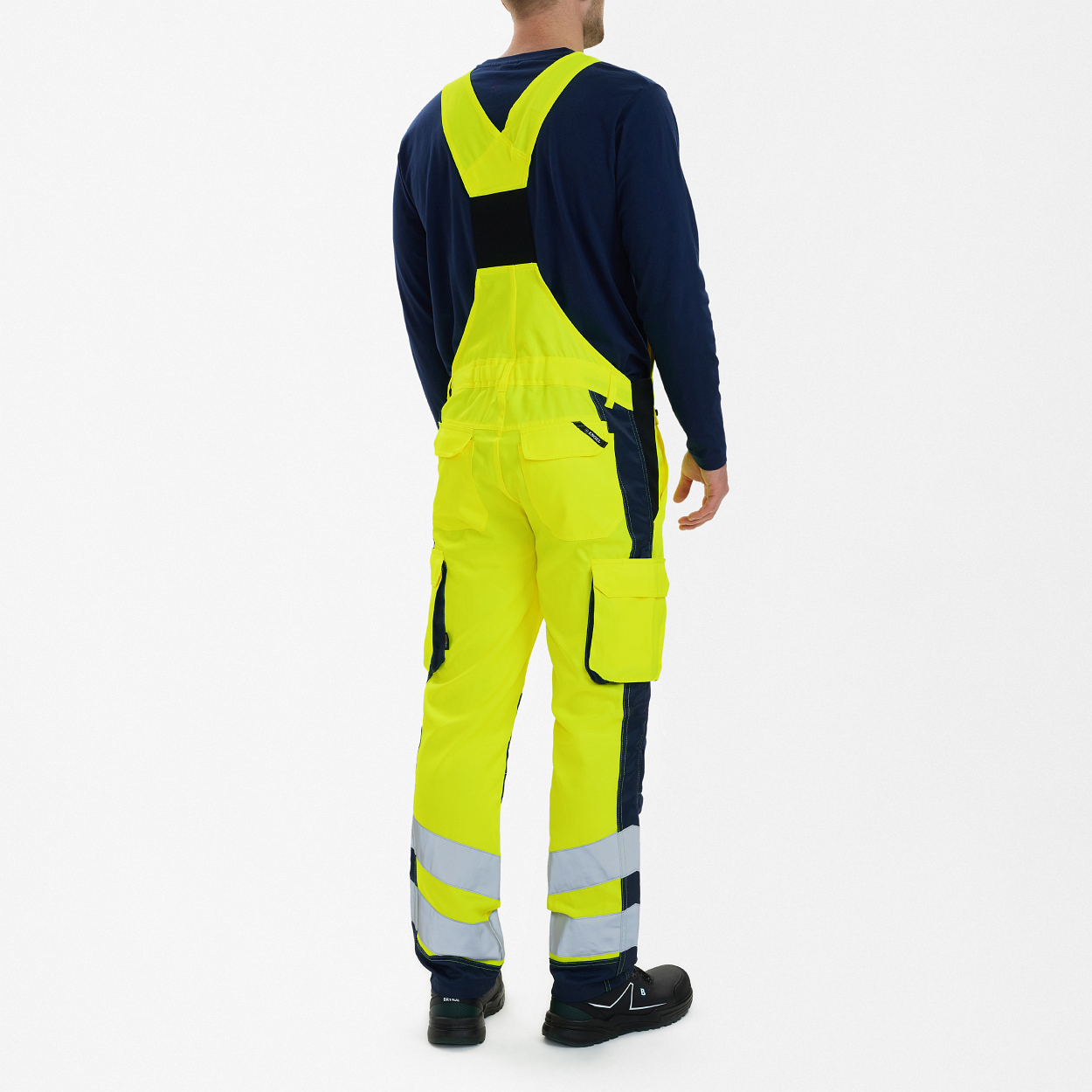 ENGEL Safety Light Latzhose in Gelb/Blue Ink, Größe 106