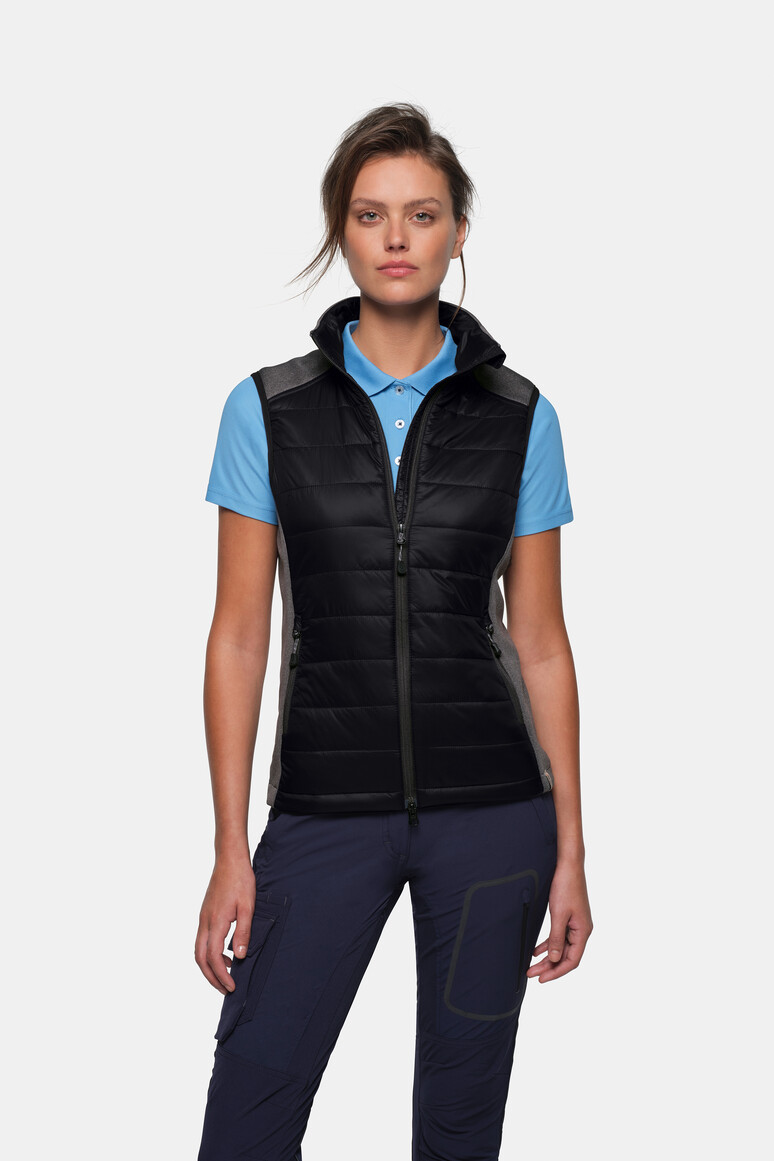 HAKRO 264 Damen Hybridweste Alabama in Schwarz, Größe 3XL