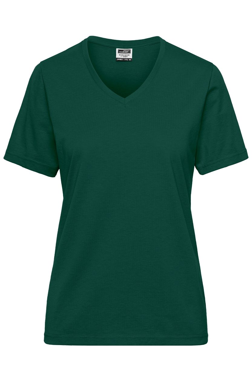 Ladies' ORGANIC Workwear T-Shirt OCS Blended "JN1807" in Dark-Green, Größe 4XL - Daiber