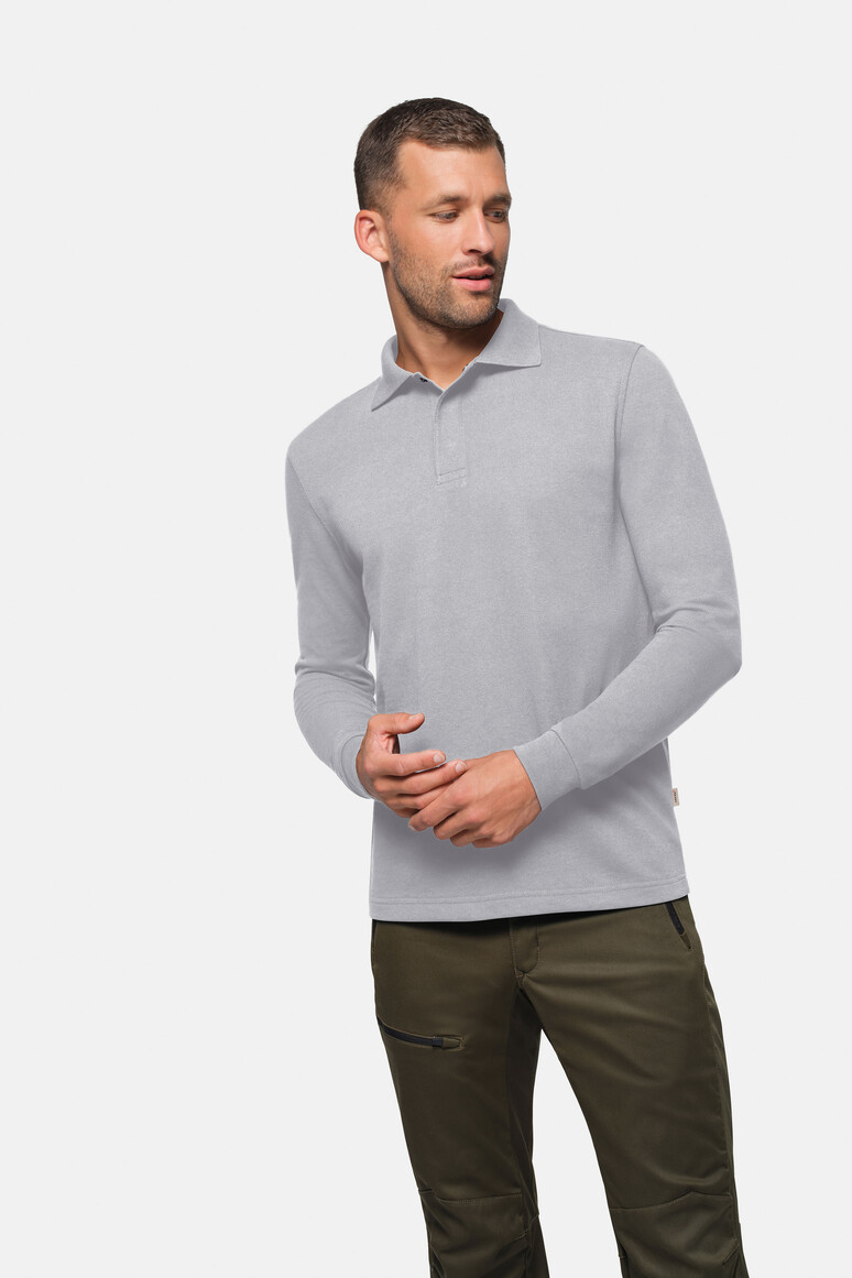HAKRO 821 Longsleeve-Poloshirt HACCP MIKRALINAR® in Titan, Größe 3XL HAKRO 821 Longsleeve-Poloshirt HACCP MIKRALINAR® in Titan, Größe 3XL