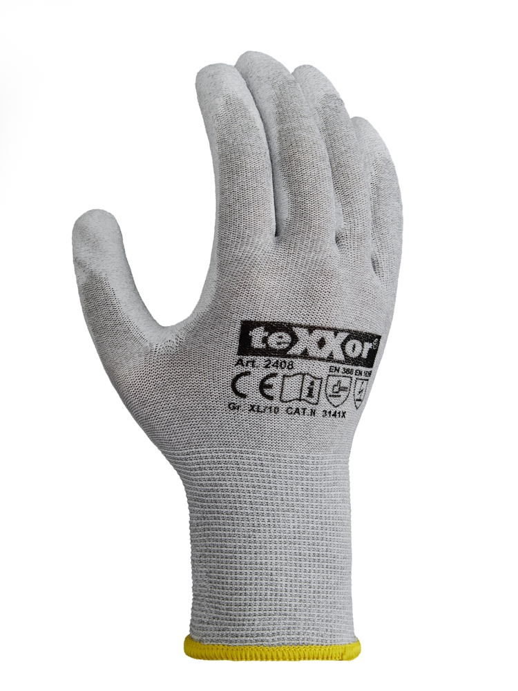 teXXor® Strickhandschuhe ESD 2 in Grau, Größe 11