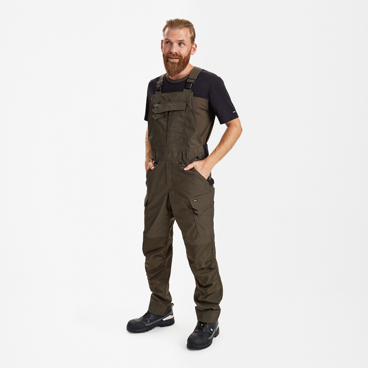 ENGEL Entire Latzhose mit Stretch in Forest Green, Größe 26