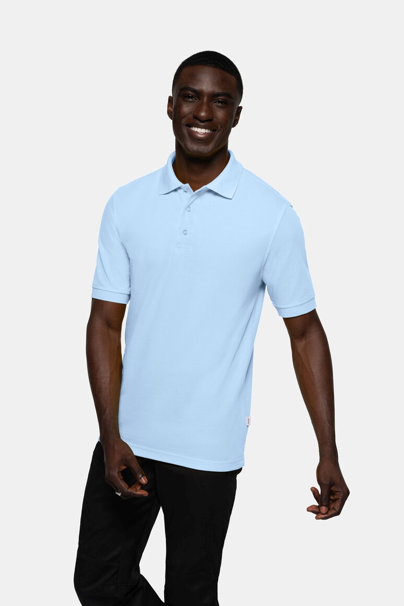 HAKRO 816 Poloshirt MIKRALINAR® in Eisblau, Größe 6XL