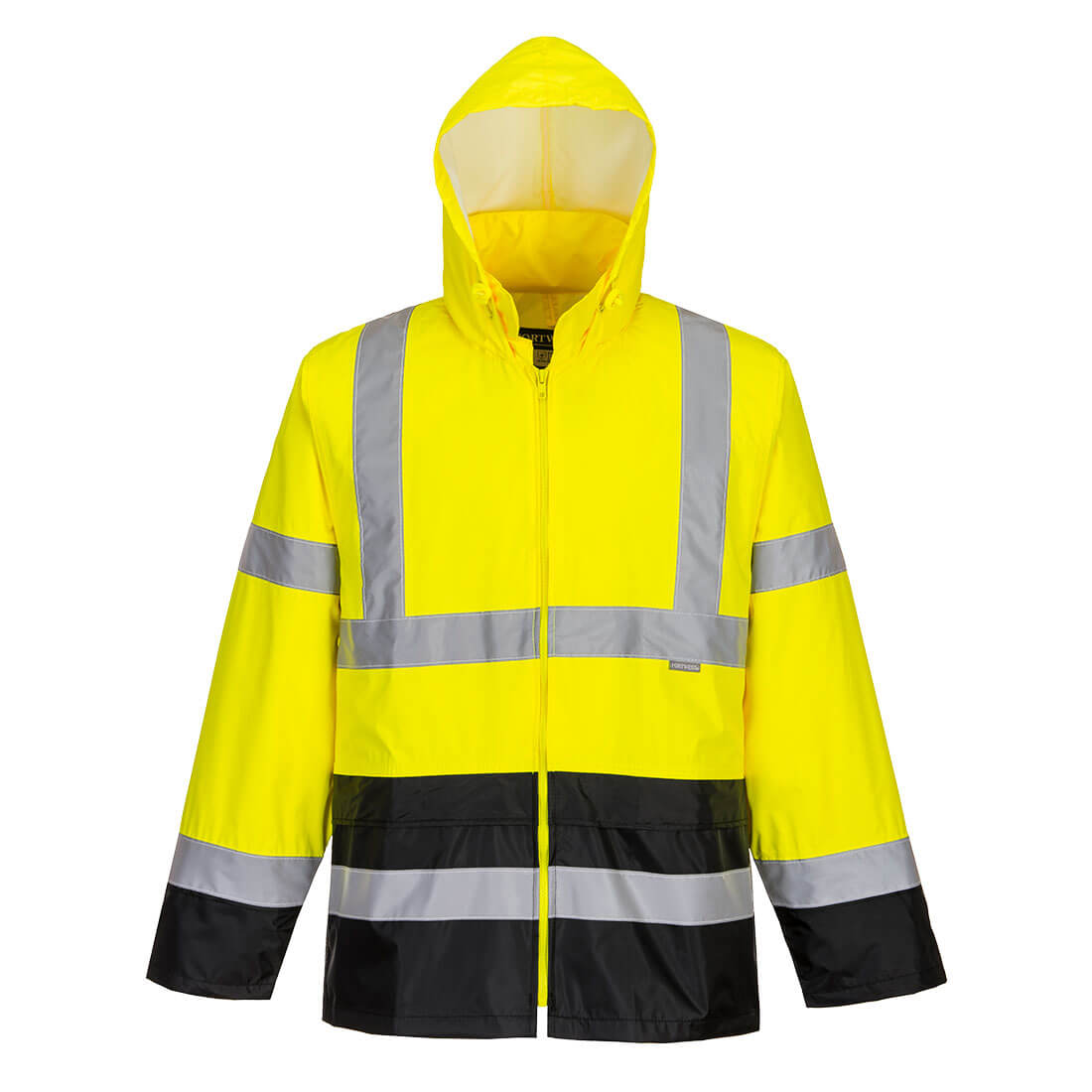 Klassische Kontrast Warnschutz-Regenjacke  H443 in Gelb / Schwarz, Größe 5XL von Portwest